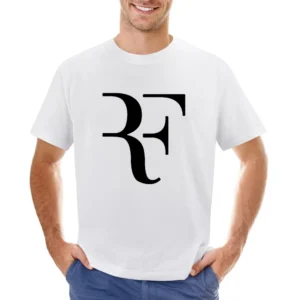 RF Roger Federer Swiss Champion Tennis Player Wimbledon US Open Graphi Asian Size Men T-Shirt