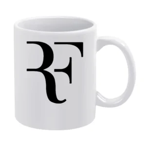RF Roger Federer Swiss Champion Tennis Player Wimbledon US Open Graphi White Mug