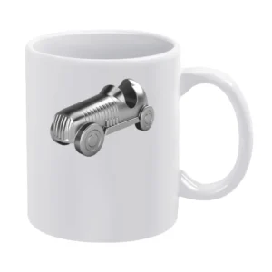 Race Car Fun Classic Monopoly Token Cool Graphic Game Tee Shirt White Mug