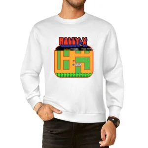 Rally X Video Game Retro 80s European Size Pullover Sweater