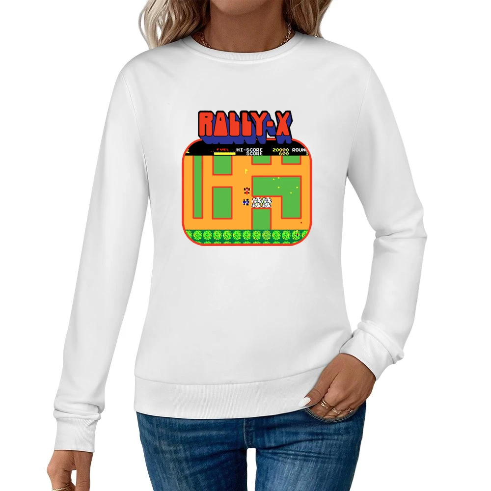 Rally X Video Game Retro 80s Women Pullover Sweatshirt