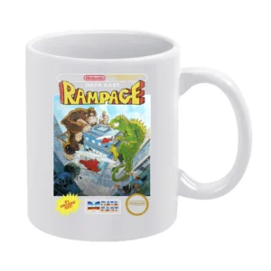 Rampage Nes Nintendo Old School Retro Video Game Fan Distressed T Shir White Mug