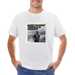 Randy Newman Trouble In Paradise Album Cover Distressed Image Asian Size Men T-Shirt