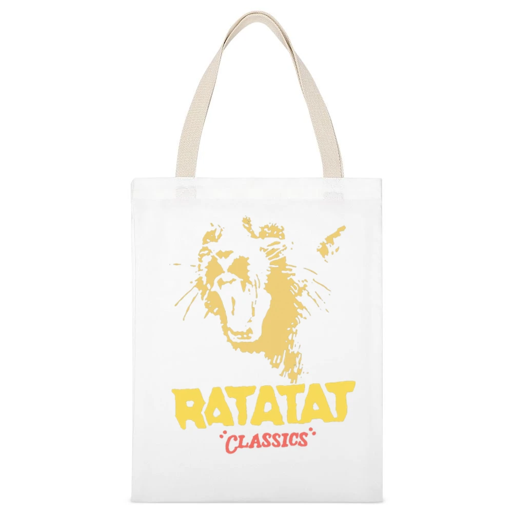 Ratatat Classics White Canvas Tote Shopping Bag