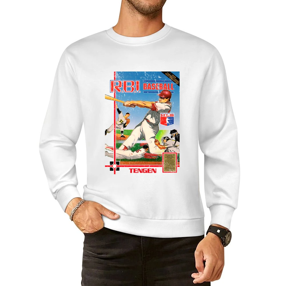 Rbi Baseball Nes Nintendo Old School Retro Video Game Fan Distressed T European Size Pullover Sweater