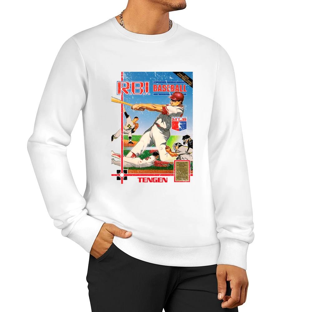 Rbi Baseball Nes Nintendo Old School Retro Video Game Fan Distressed T Men Pullover Sweatshirt