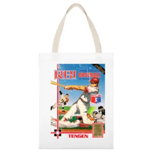 Rbi Baseball Nes Nintendo Old School Retro Video Game Fan Distressed T White Canvas Tote Shopping Bag