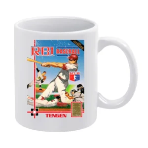 Rbi Baseball Nes Nintendo Old School Retro Video Game Fan Distressed T White Mug