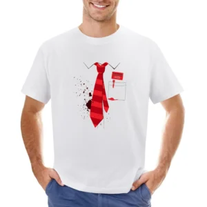 Red Ink stain on your shirt with red tie pen Asian Size Men T-Shirt