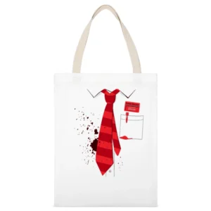 Red Ink stain on your shirt with red tie pen White Canvas Tote Shopping Bag