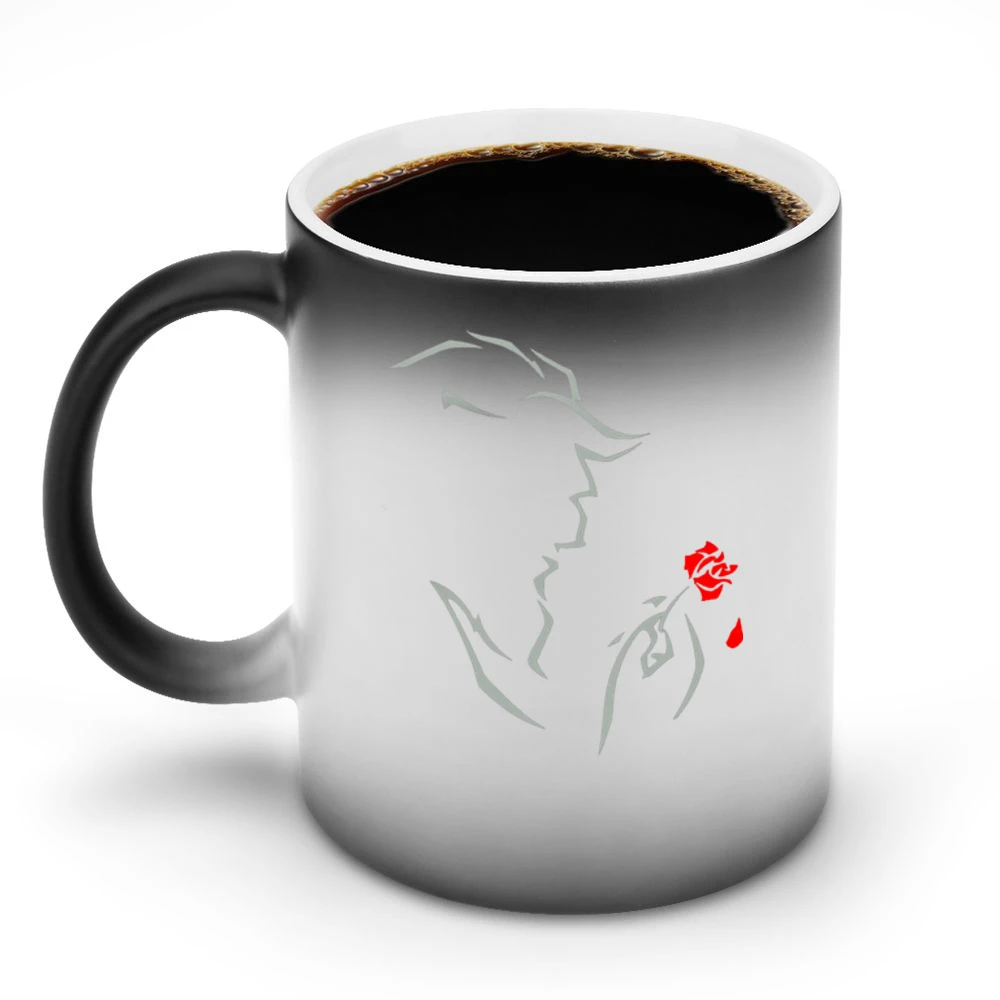 Red rose Beauty and the Beast Discoloration Mug