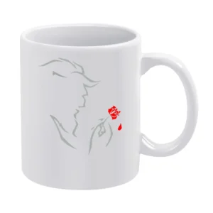 Red rose Beauty and the Beast White Mug