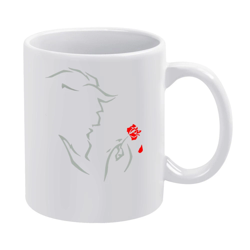 Red rose Beauty and the Beast White Mug