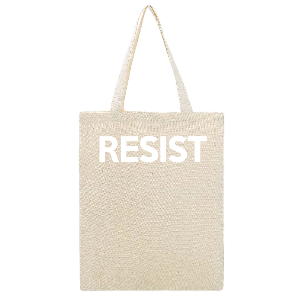 Resist Popular Cool Chelsea Handler Political Comedian Graphic Beige Canvas Tote Shopping Bag