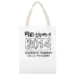 Retired 2014 White Canvas Tote Shopping Bag