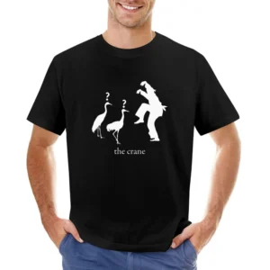 Retro 80s Martial Arts Funny Crane Asian Size Men T-Shirt