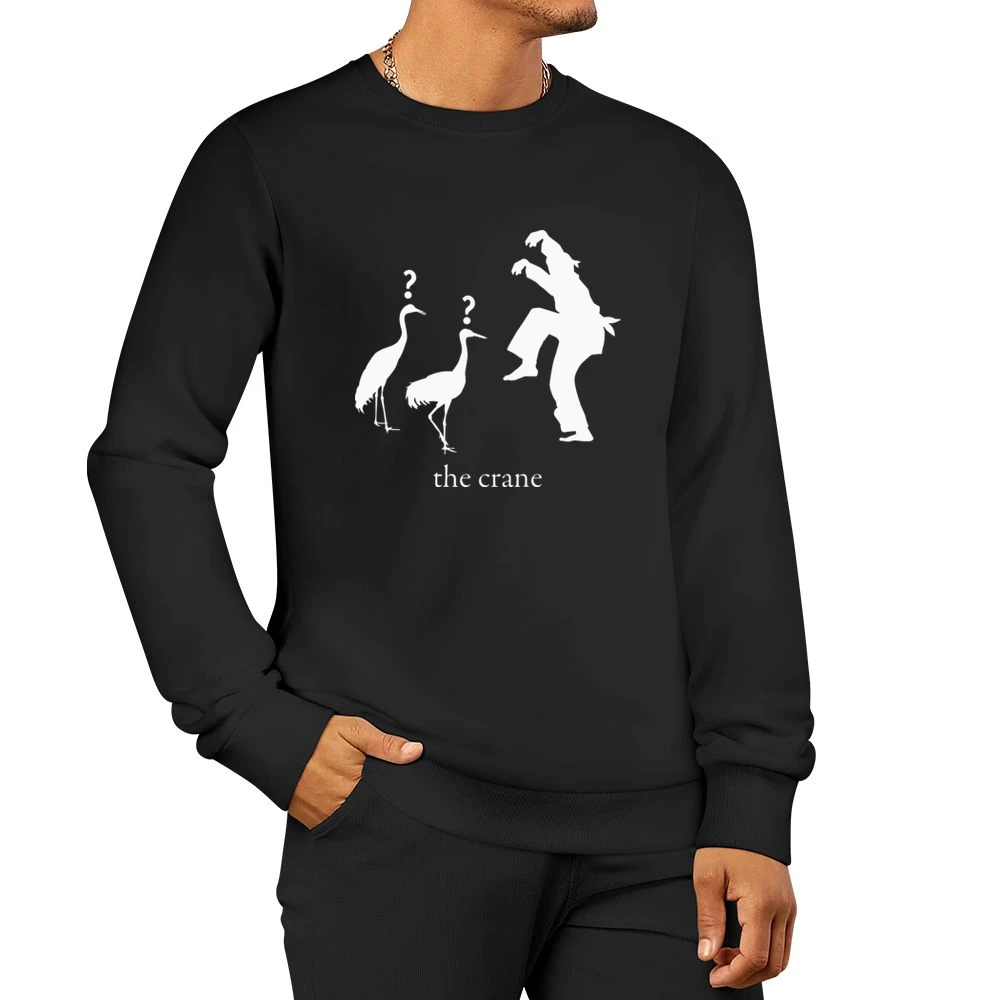 Retro 80s Martial Arts Funny Crane Men Pullover Sweatshirt