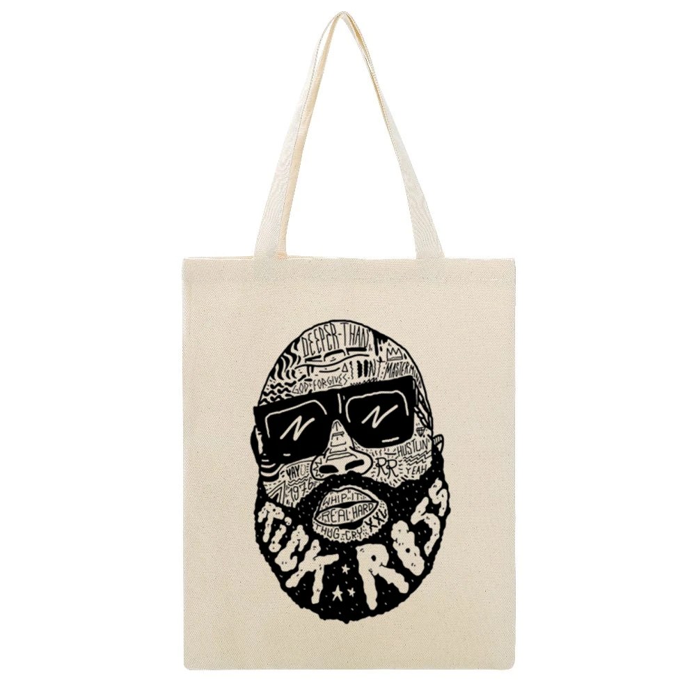 Rick Ross T Beige Canvas Tote Shopping Bag