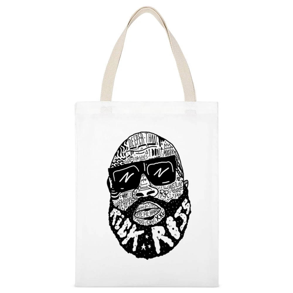 Rick Ross T White Canvas Tote Shopping Bag