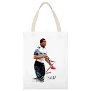 Rip Andy Irons Surfing Legend White Canvas Tote Shopping Bag