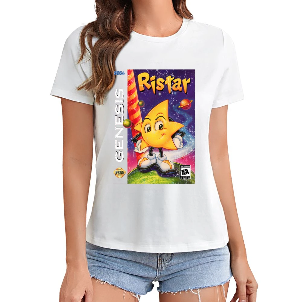 Ristar Sega Genesis Old School Retro Video Game Fan Distressed Asian Size Women Ladies T-shirt