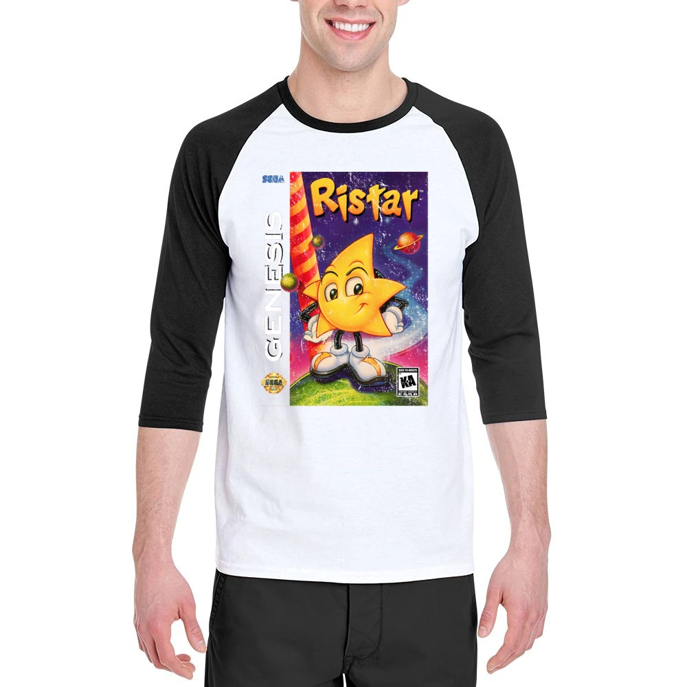 Ristar Sega Genesis Old School Retro Video Game Fan Distressed Men 3/4 Sleeve T-Shirt