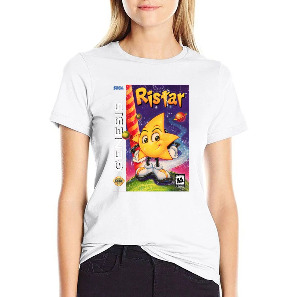 Ristar Sega Genesis Old School Retro Video Game Fan Distressed US Size Women Ladies T-shirt