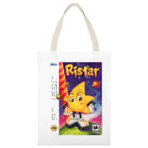 Ristar Sega Genesis Old School Retro Video Game Fan Distressed White Canvas Tote Shopping Bag
