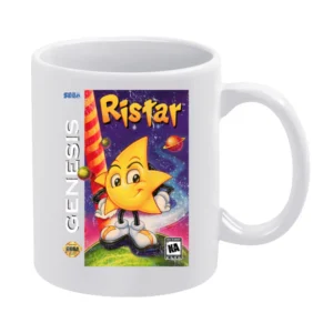 Ristar Sega Genesis Old School Retro Video Game Fan Distressed White Mug