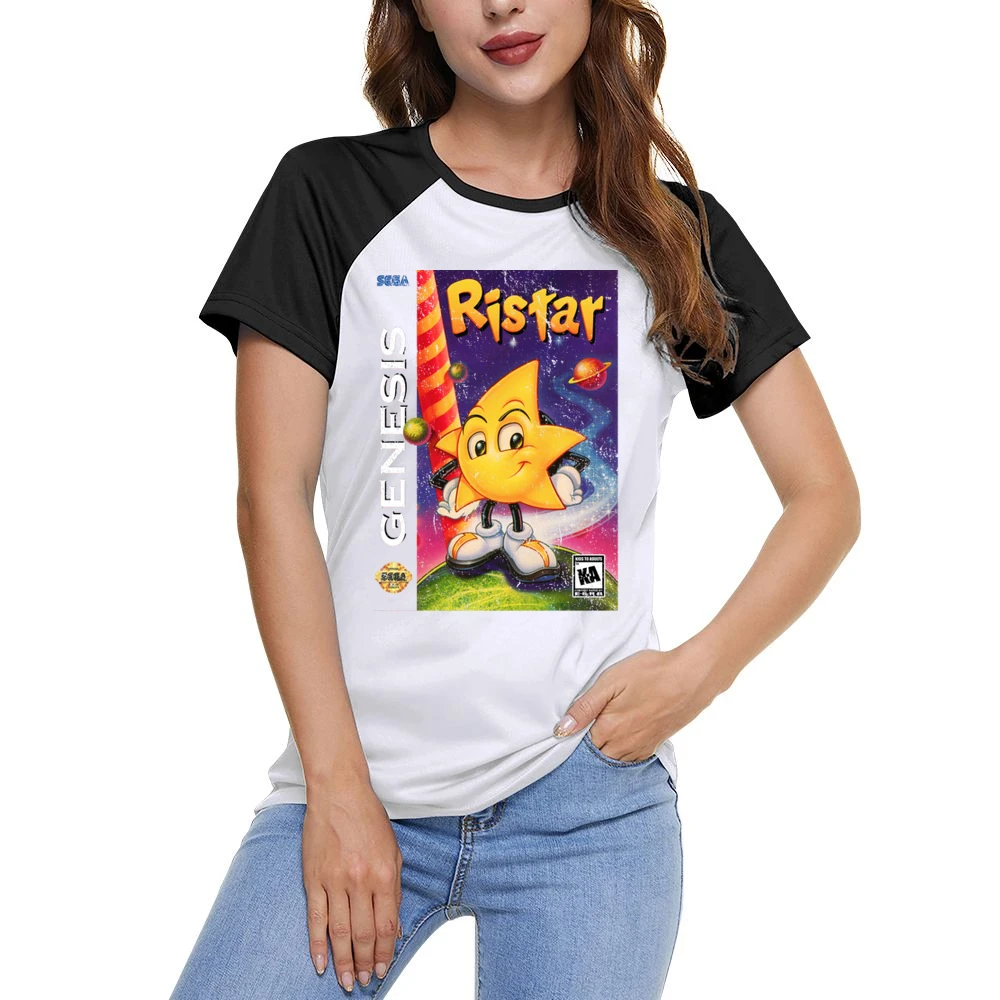 Ristar Sega Genesis Old School Retro Video Game Fan Distressed Women Ladies Short Sleeve T-Shirt