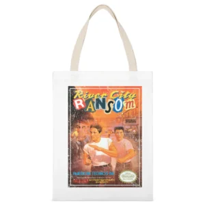 River City Ransom Nes Nintendo Old School Retro Video Game Fan Distres White Canvas Tote Shopping Bag