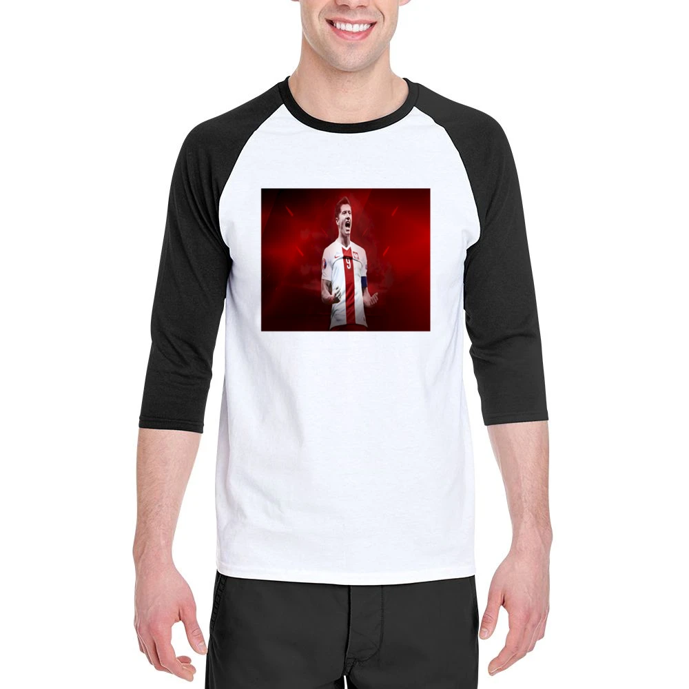Robert Lewandowki Polish Soccer Tshirt (All colors and styles availabl Men 3/4 Sleeve T-Shirt