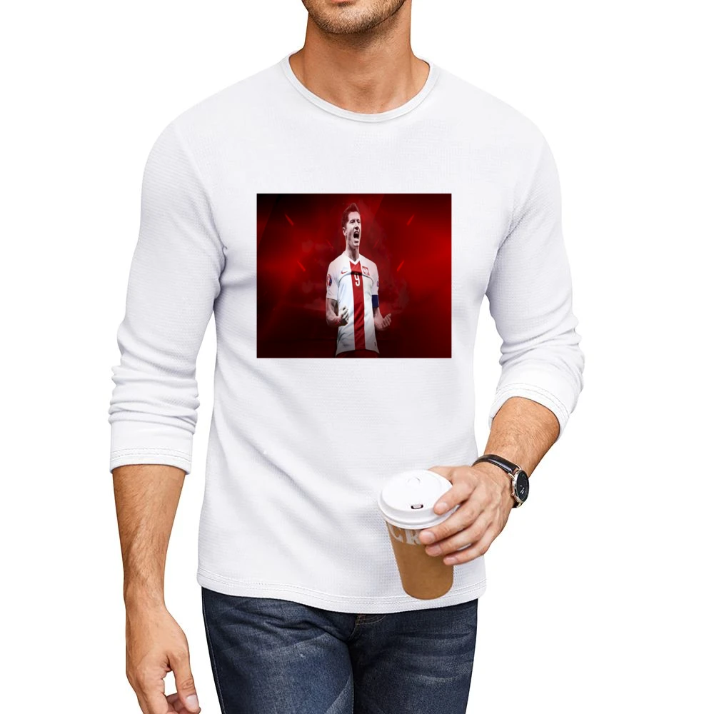 Robert Lewandowki Polish Soccer Tshirt (All colors and styles availabl Men CrewNeck Long Sleeve T-Shirt