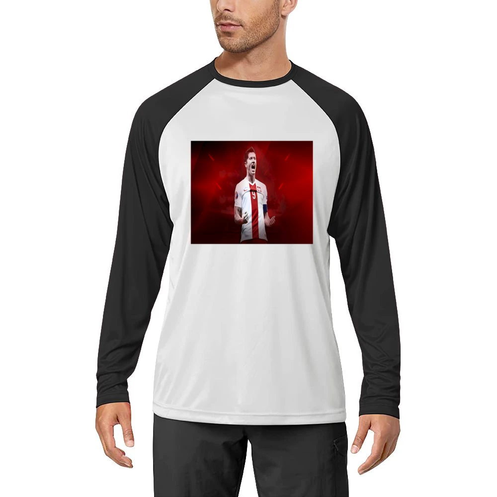 Robert Lewandowki Polish Soccer Tshirt (All colors and styles availabl Men Long Sleeve T-Shirt