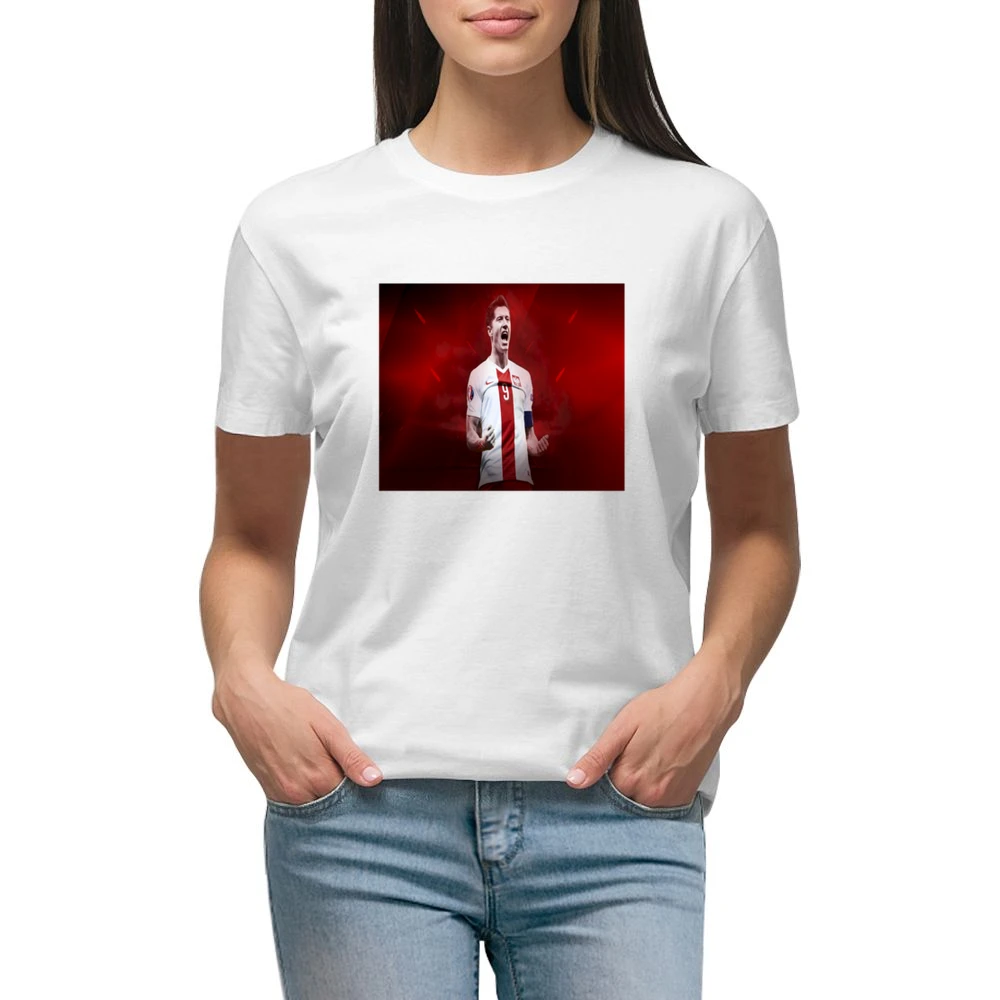 Robert Lewandowki Polish Soccer Tshirt (All colors and styles availabl Premium Women Ladies T-shirt