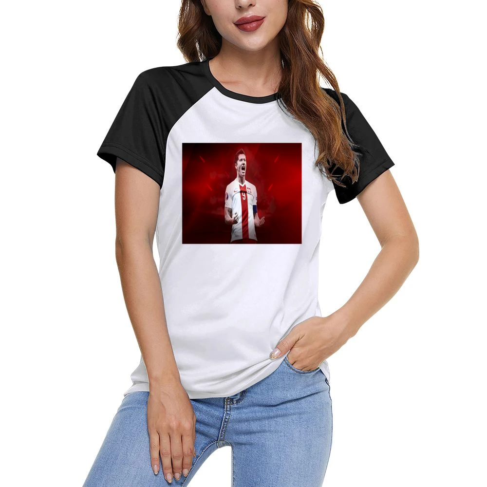 Robert Lewandowki Polish Soccer Tshirt (All colors and styles availabl Women Ladies Short Sleeve T-Shirt