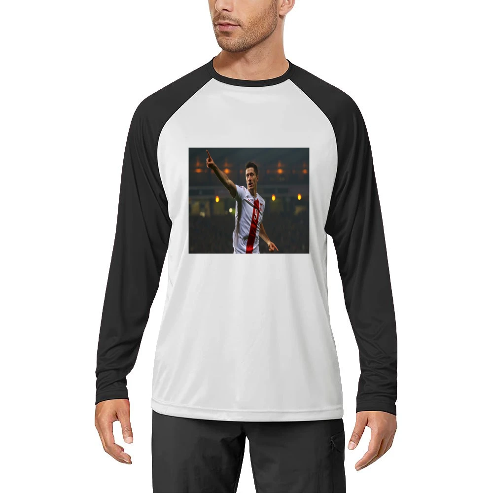 Robert Lewandowski Polish Soccer Tshirt Men Long Sleeve T-Shirt