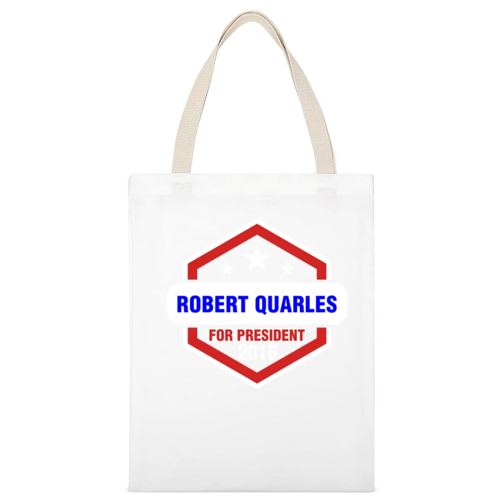 Robert Quarles For President 2016 Justified TV Show White Canvas Tote Shopping Bag
