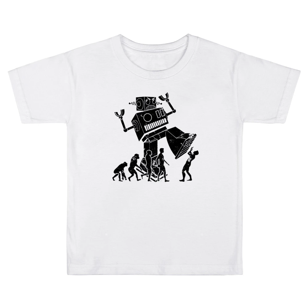 Robot Evolution Terror Funny Parody Kids Boys Girls T-Shirt