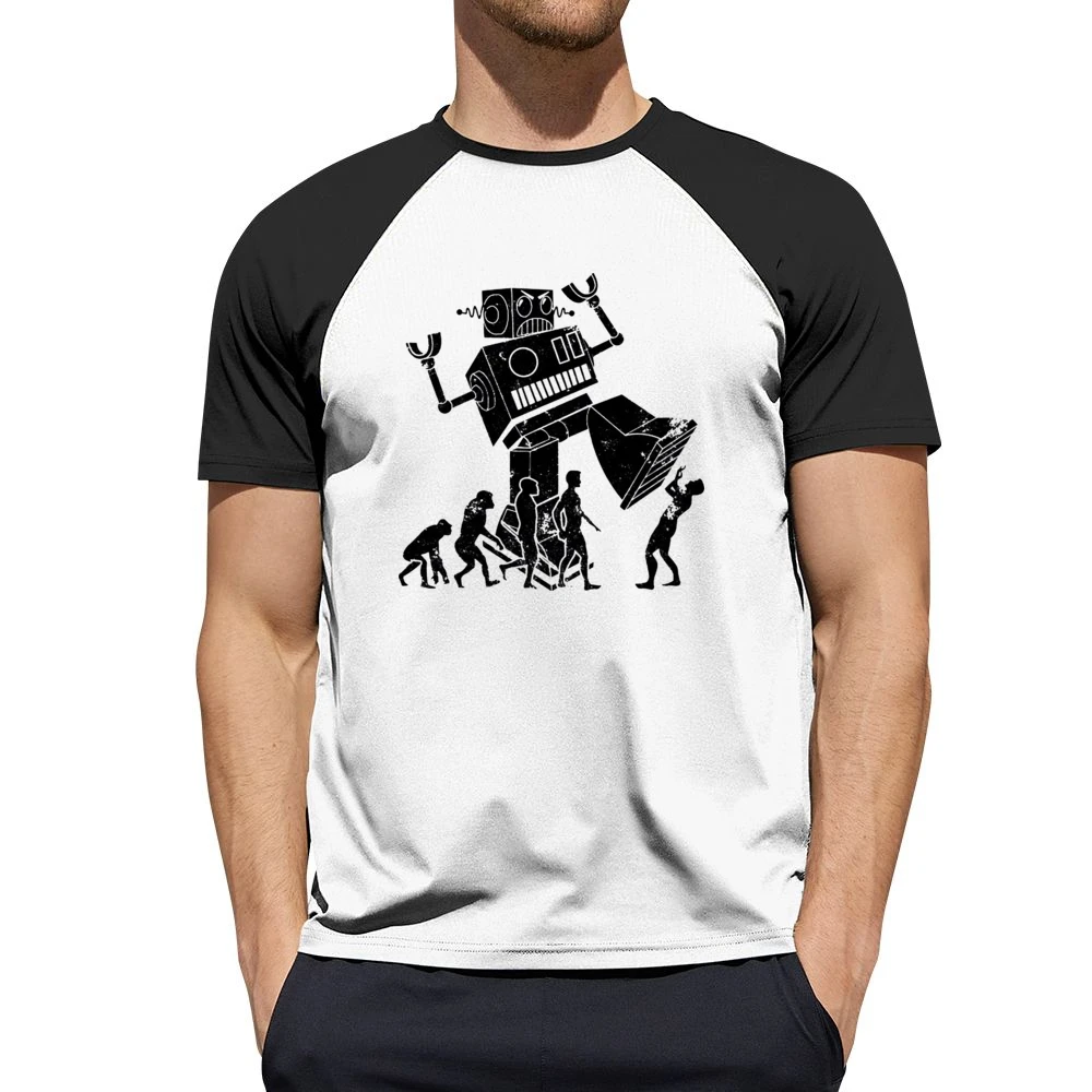 Robot Evolution Terror Funny Parody Men Short Sleeve T-Shirt