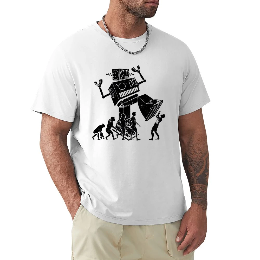 Robot Evolution Terror Funny Parody Premium Men T-shirt