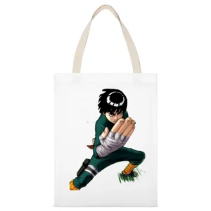 Rock Lee taijutsu master Springtime of Youth Team Guy Naruto Manga ani White Canvas Tote Shopping Bag