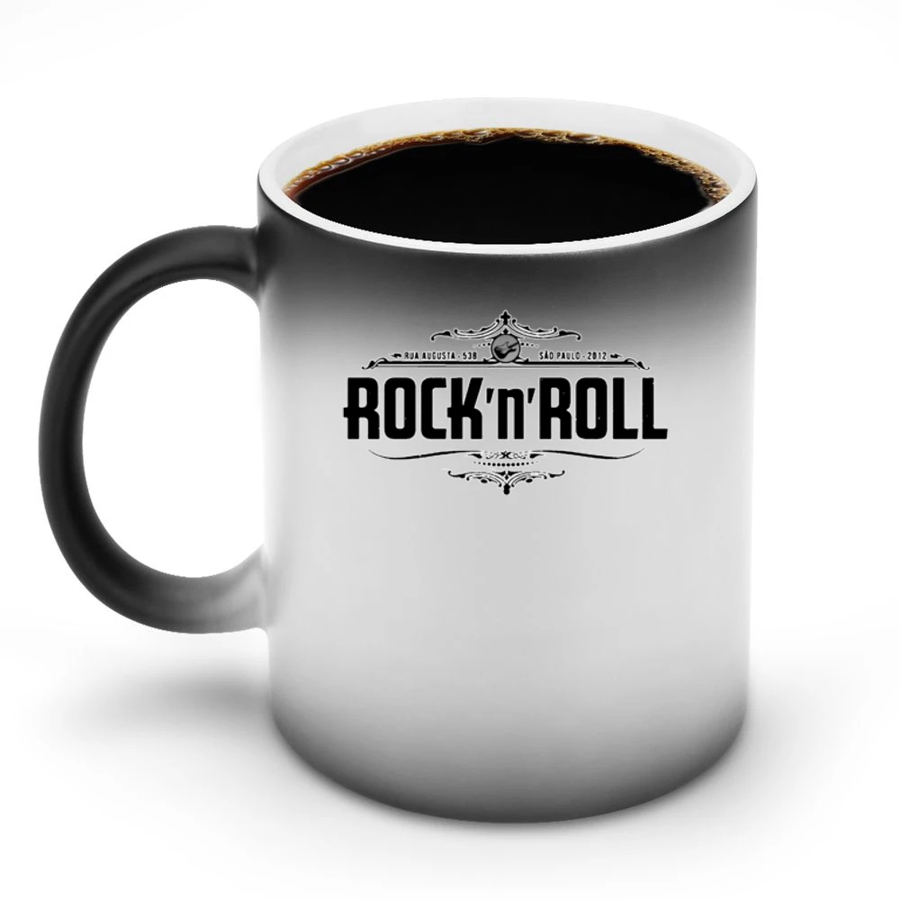 Rock N Roll Guitar Vintage Style Graphic Tee Shirt Discoloration Mug