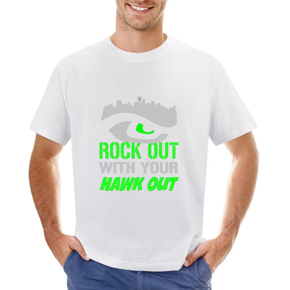 Rock Out With Your Hawk Out Seattle Football Team Asian Size Men T-Shirt