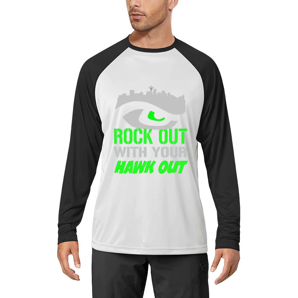Rock Out With Your Hawk Out Seattle Football Team Men Long Sleeve T-Shirt