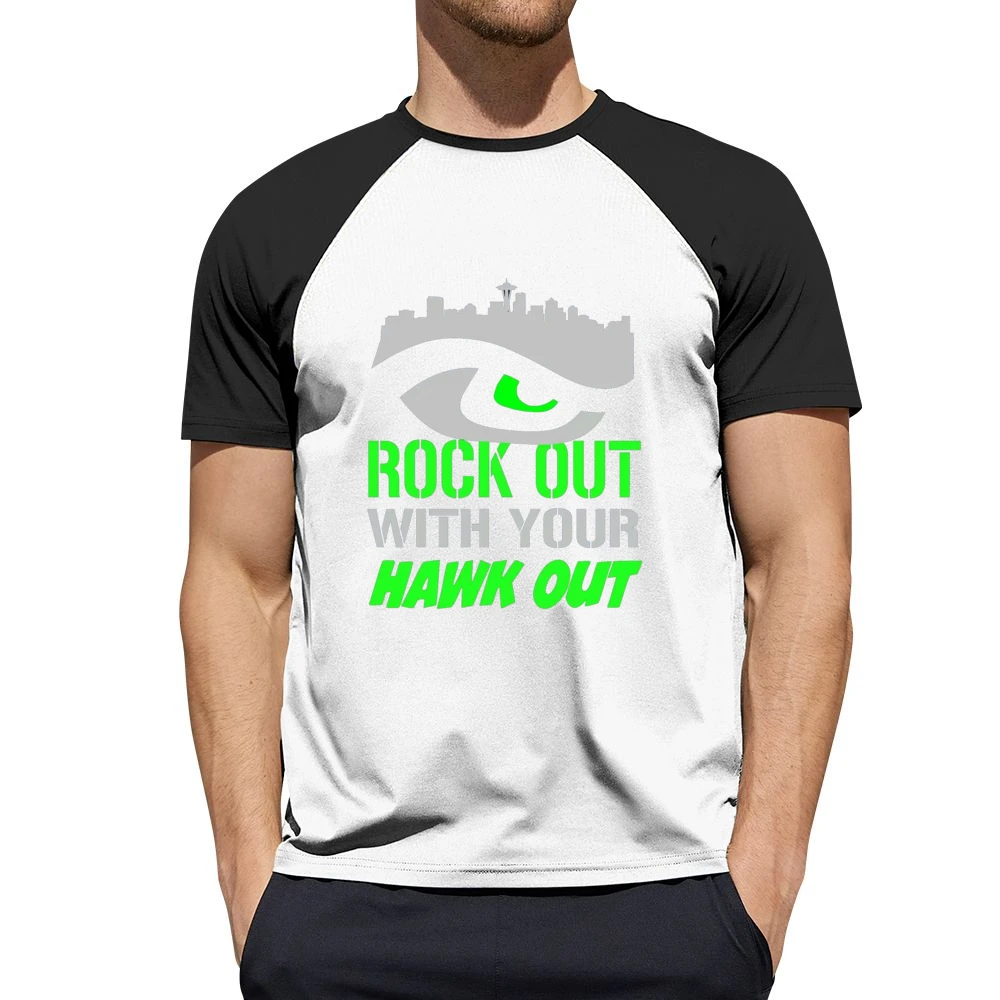 Rock Out With Your Hawk Out Seattle Football Team Men Short Sleeve T-Shirt