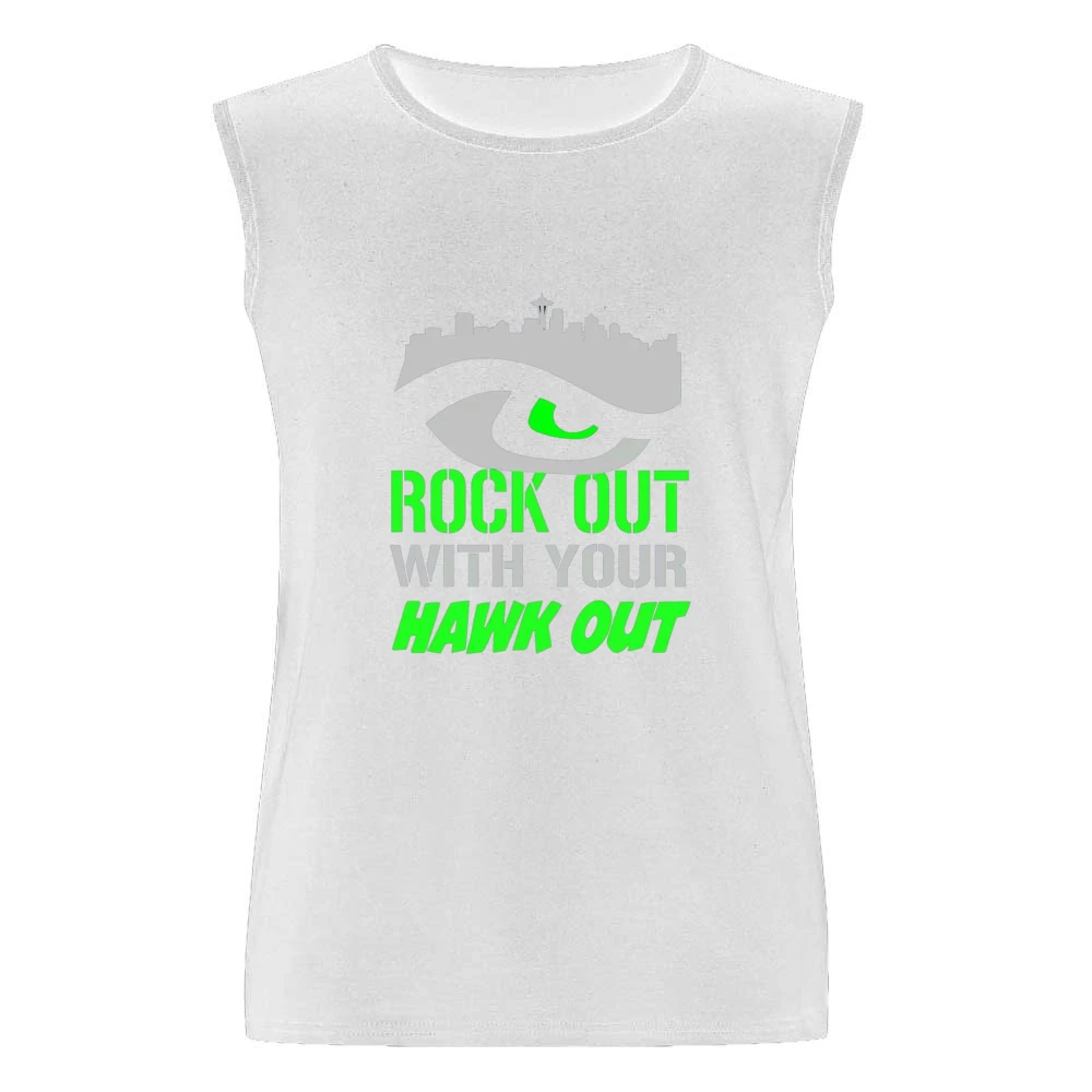 Rock Out With Your Hawk Out Seattle Football Team Men Sleeveless T-Shirt