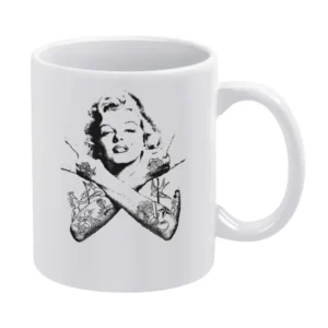 Rockstar Marilyn Monroe With Tattoos Fun Tee Shirt White Mug
