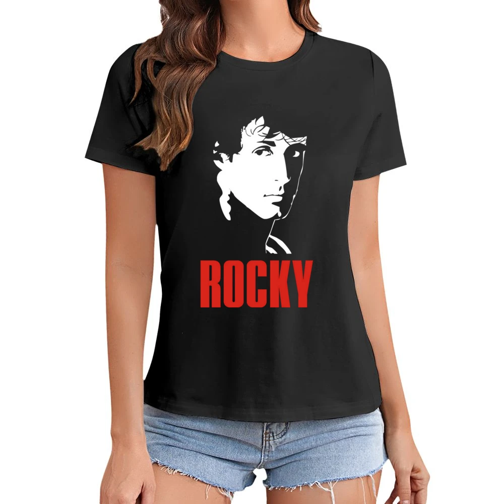Rocky balboa Sylvester Stallone movie boxing Asian Size Women Ladies T-shirt
