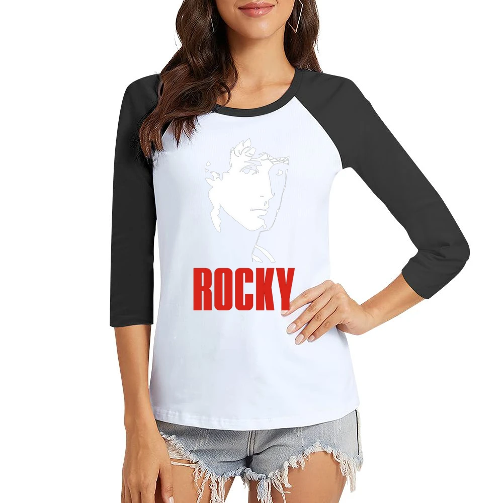 Rocky balboa Sylvester Stallone movie boxing Women Ladies 3-4 Sleeve T-Shirt
